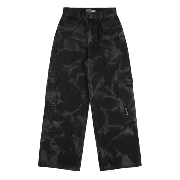 리플 워싱 데님 팬츠 (BLACK) M