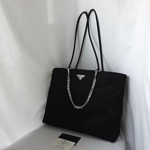 [정품 PRADA] 프라다 긴줄 나일론 쇼퍼백 숄더백