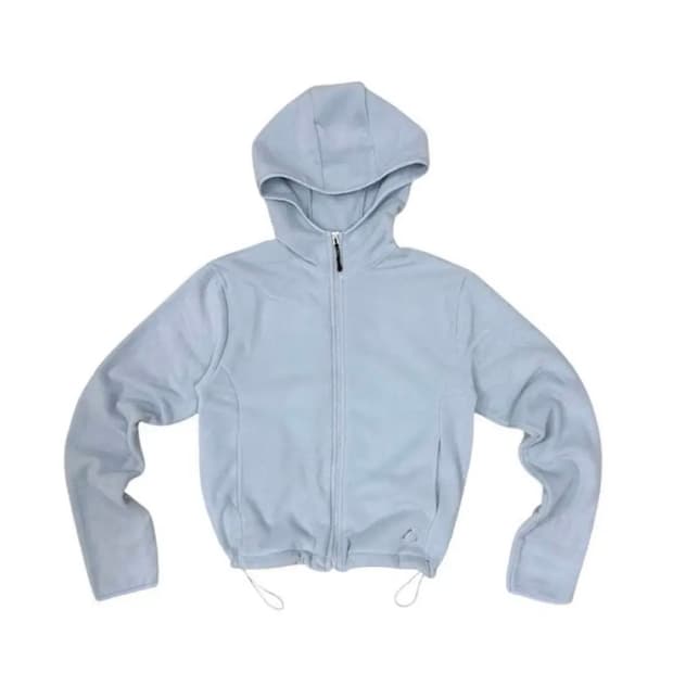 yue project 유 후드 베이직 후리스 스카이 블루