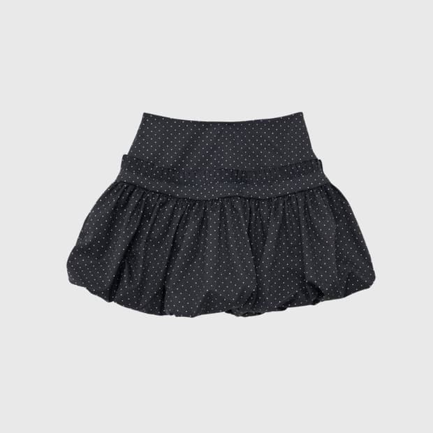 핀터 블랙 도트 프릴 벌룬스커트 balloon skirt black