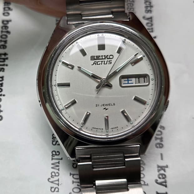 빈티지 세이코 액투스 7019 한자 데이데이트 순정 실버판 브레이슬릿 v