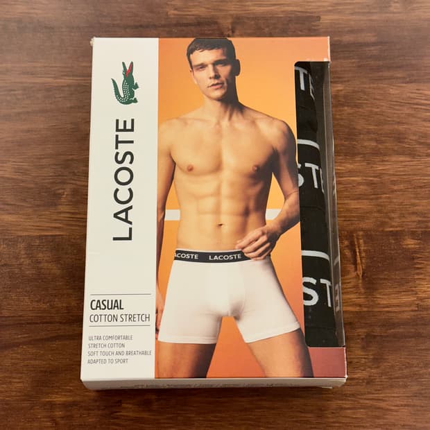 [새제품] 라코스테 코튼 스트레치 드로즈 3팩 블랙 M