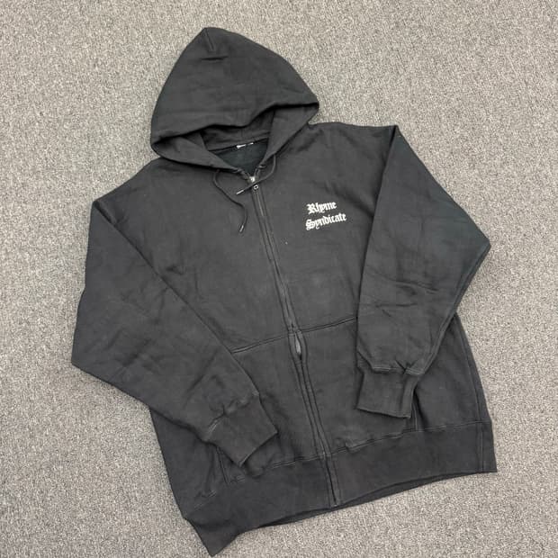 Vintage 레터링 프린팅 후드집업