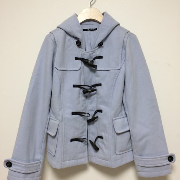 잉그니 하늘색 후드 떡볶이코트 숏코트