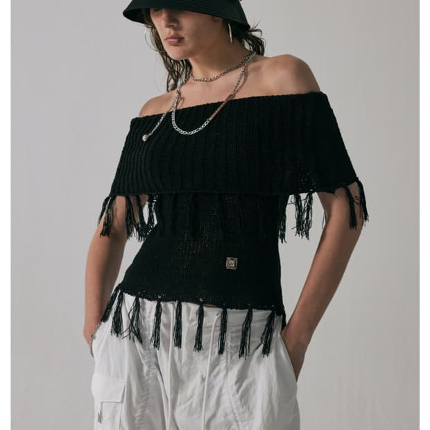 트리밍버드 tassel knit