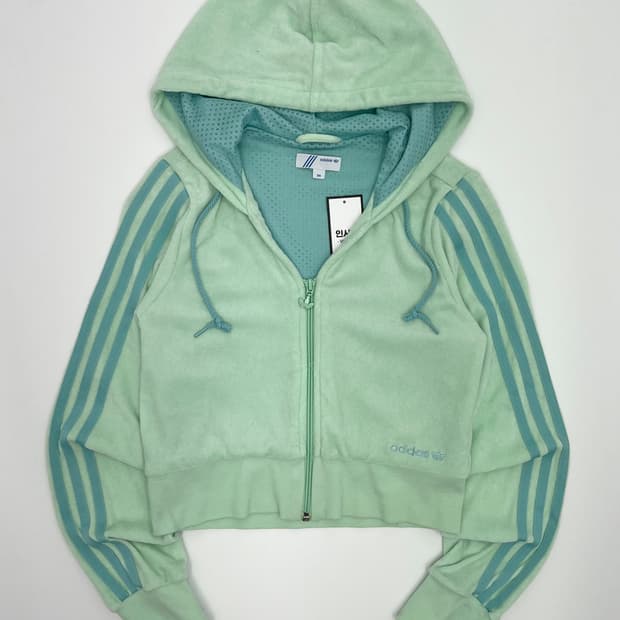 아디다스 크롭 후드집업