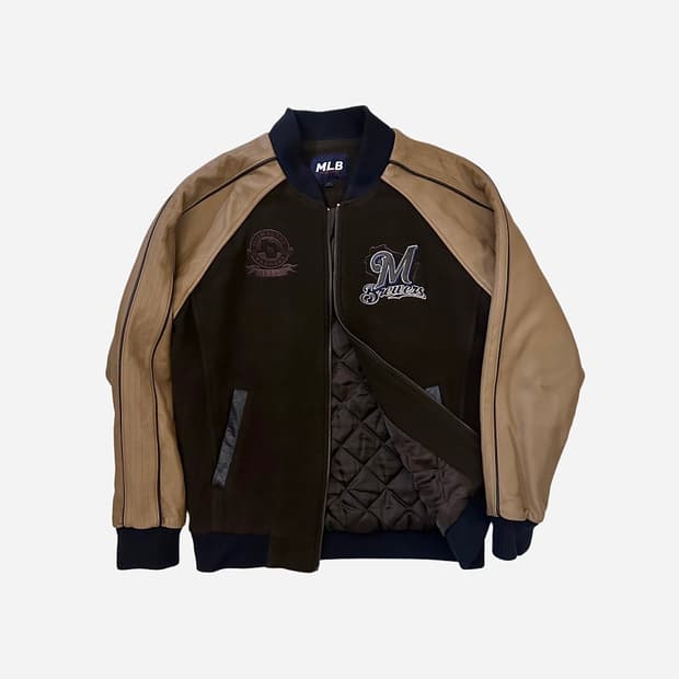 MLB 00s 밀워키 브루어스 바시티자켓 브라운