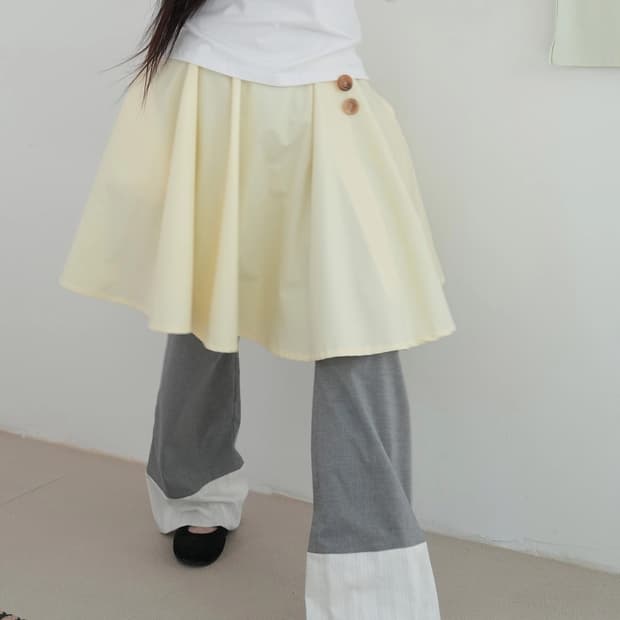 온스카 코튼 플레어 스커트 레몬 3사이즈