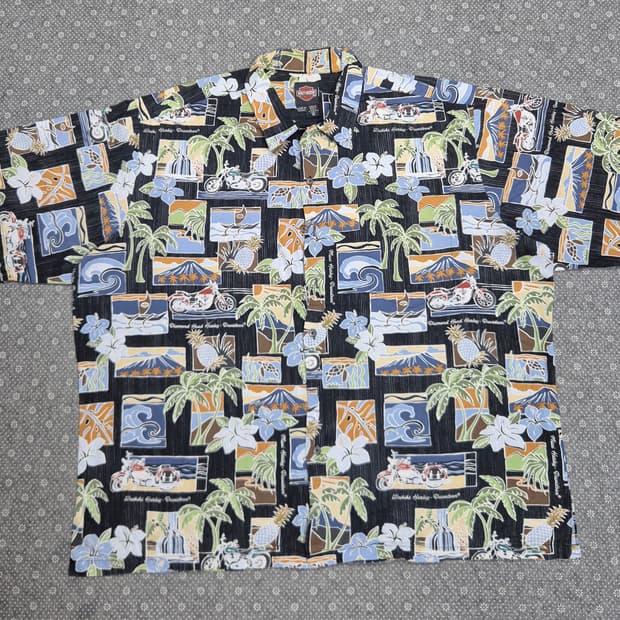 [3XL]90s US made 할리데이비슨 하와이안-826