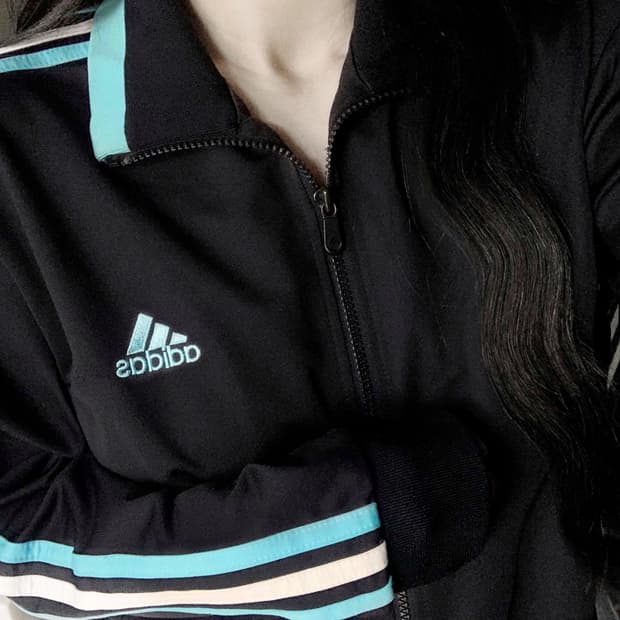 아디다스 포인트 하늘 스카이블루 져지 집업 트랙탑