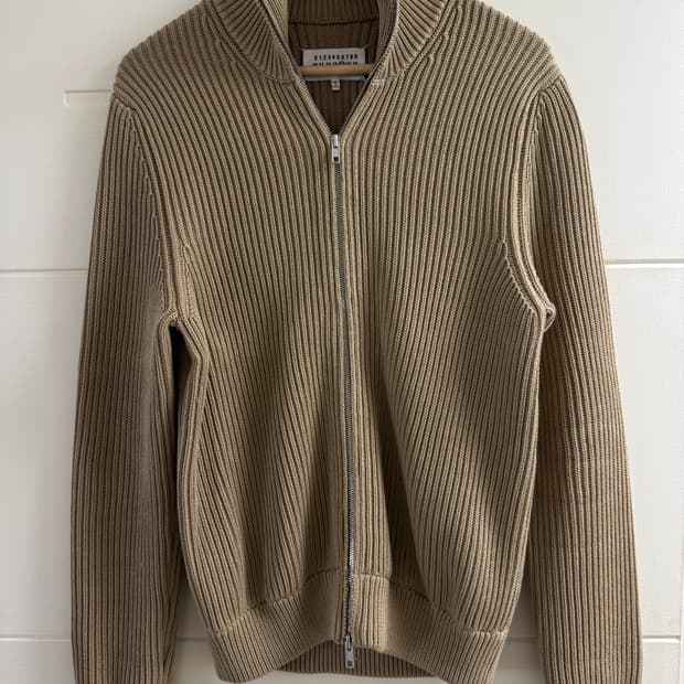 메종 마르지엘라 리브 집업 니트 하이넥 가디건 (S) 베이지