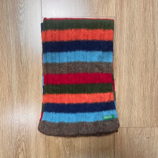 택포) 90s Made Italy 빈티지 베네통 스트라이프 머플러 목도리