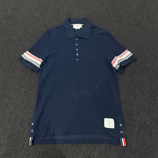 톰브라운 니트 카라 반팔티