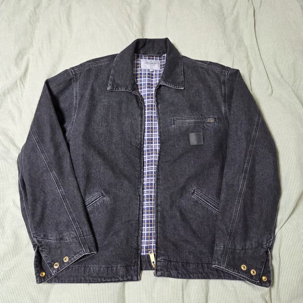 칼하트WIP 데님 라이더 자켓 스톤 워시드 블랙 M / 스미스 브라운야드