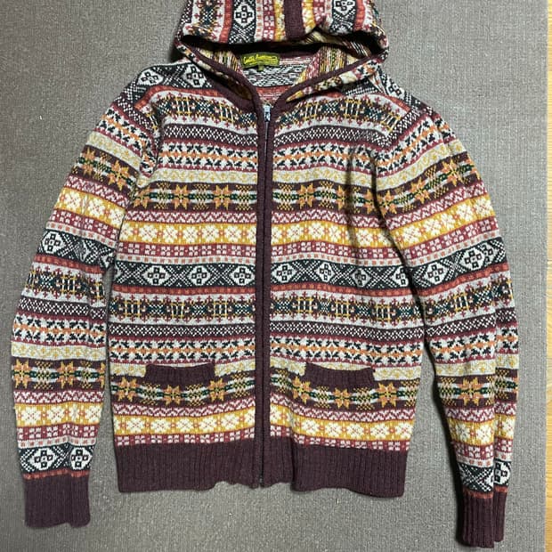 빈티지 니트 후드집업