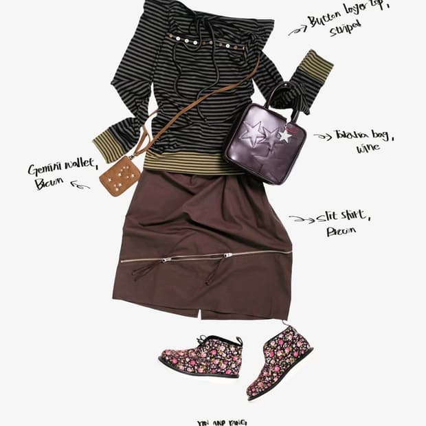 인앤양하모니 버튼 탑 스트라이프