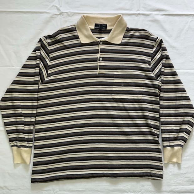 90s dunhill 울 스트라이프 긴팔 티셔츠