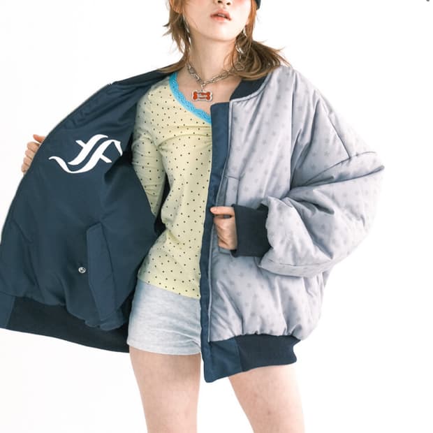 샵페어리 봄버 자켓 네이비