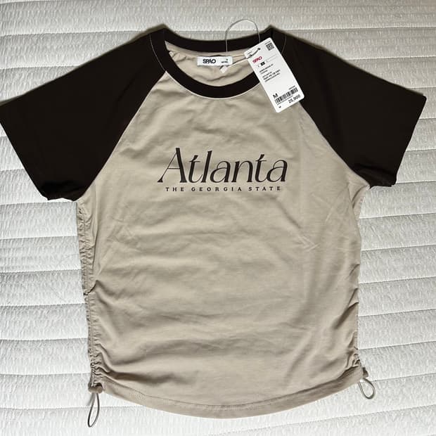 스파오 셔링 나그랑 크롭 반팔티 새상품 (M)