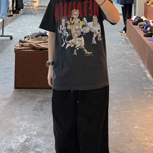 메탈리카 밴드 캐리커쳐 반팔 H1313