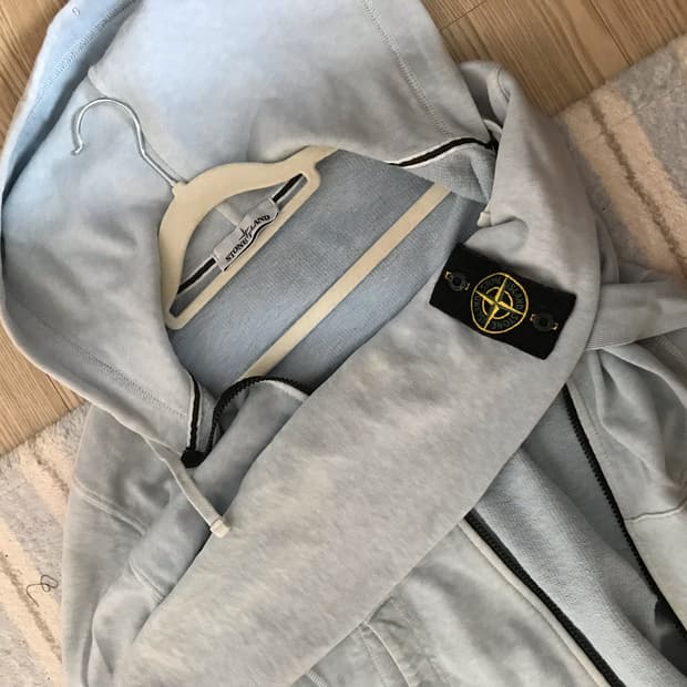 스톤아일랜드 후드집업 스카이블루