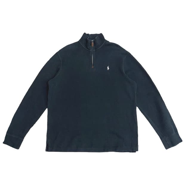 POLO 블랙 반집업 니트 맨투맨 L