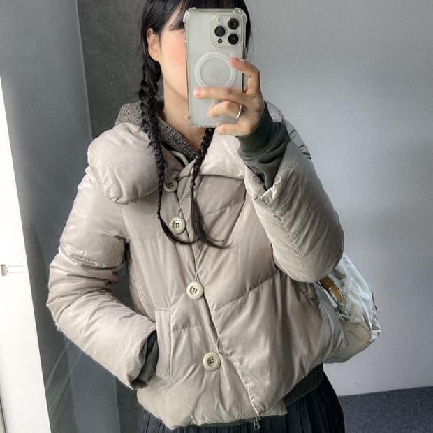 kumijyoku grayish beige down jacket