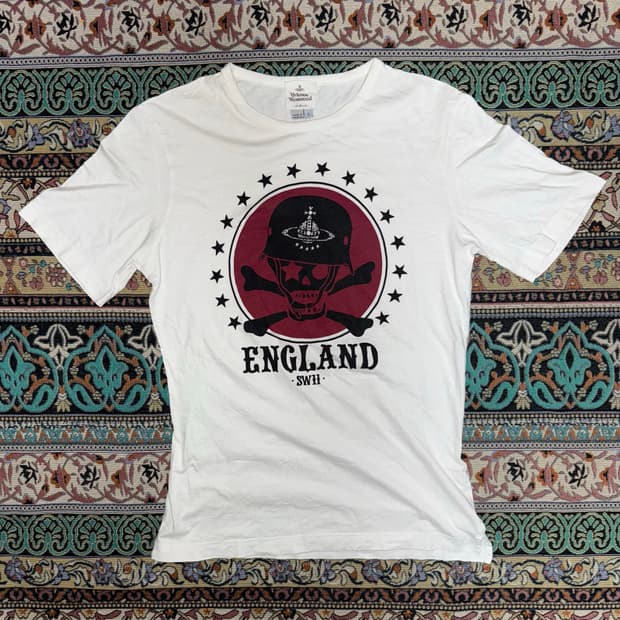 Vivienne Westwood England Skull 로고 티셔츠