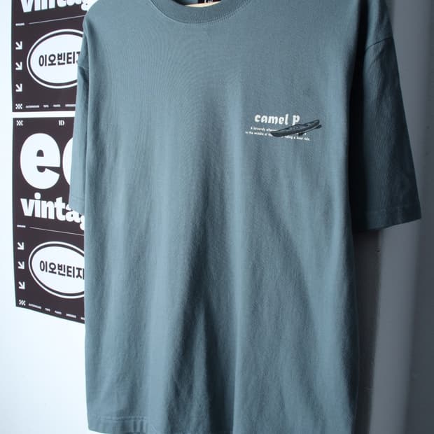 (L-XL) 카멜워크 반팔 티셔츠 캠핑 그린 올드스쿨-H3H33863