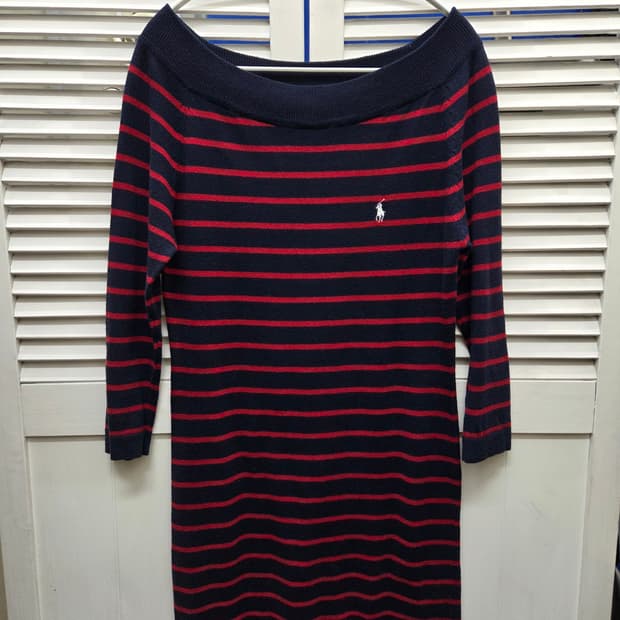 폴로 랄프로렌 오픈숄더 니트 원피스