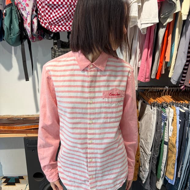 Evisu Jeans 배색 스트라이프 셔츠 M