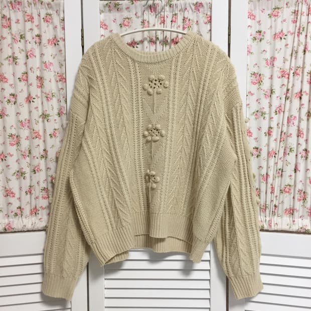 빈티지 폼폼이 폭닥 니트