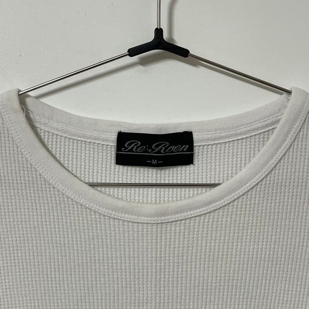 ROEN WHITE WAFFLE KNIT SHORT SLEEVE