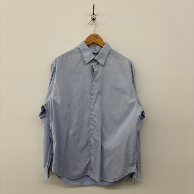 알마니 스트라이프 긴팔 셔츠 하늘색 남성 XL