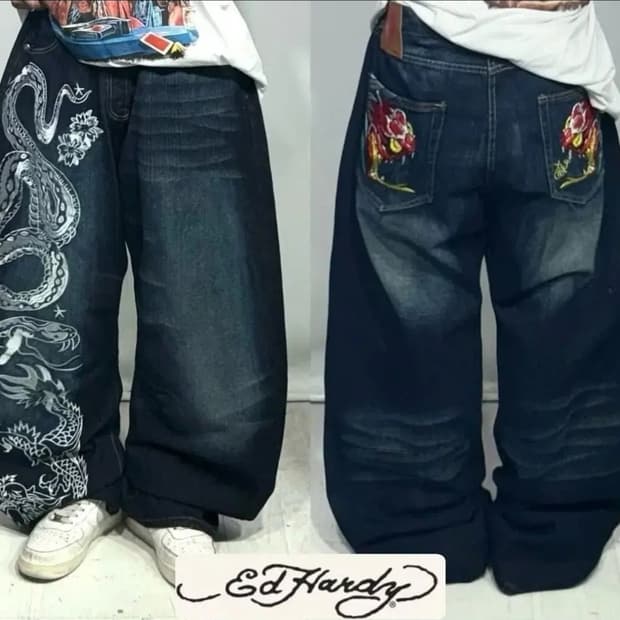 에드하디 크리스챤 오디저 라인 자수팬츠