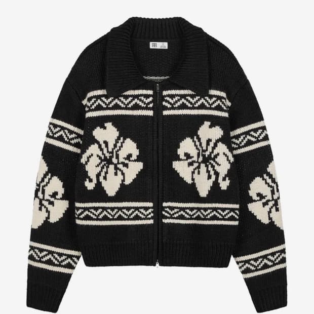 락케이크 코위찬 가디건 Flower Cowichan Cardigan