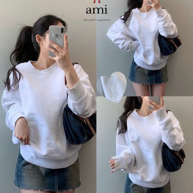 아미 스몰 하트 맨투맨