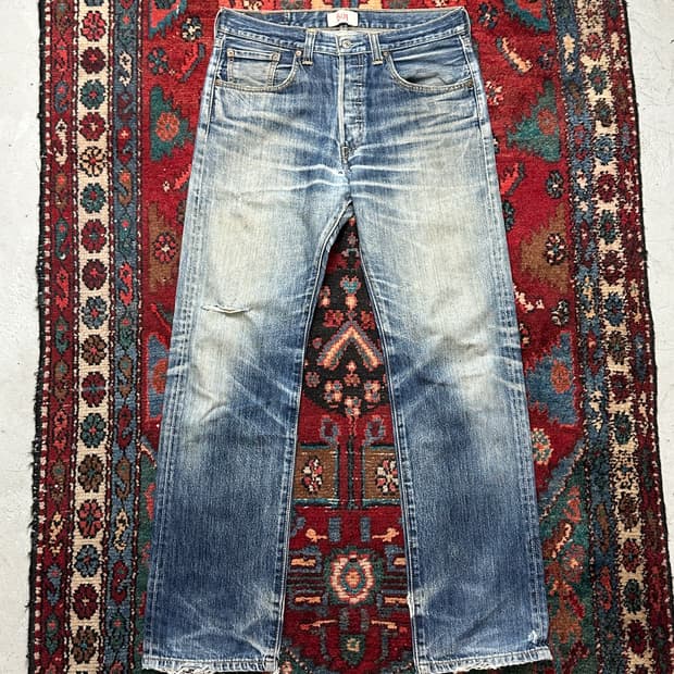 00's 리바이스 501 데님 팬츠 하드 에이징