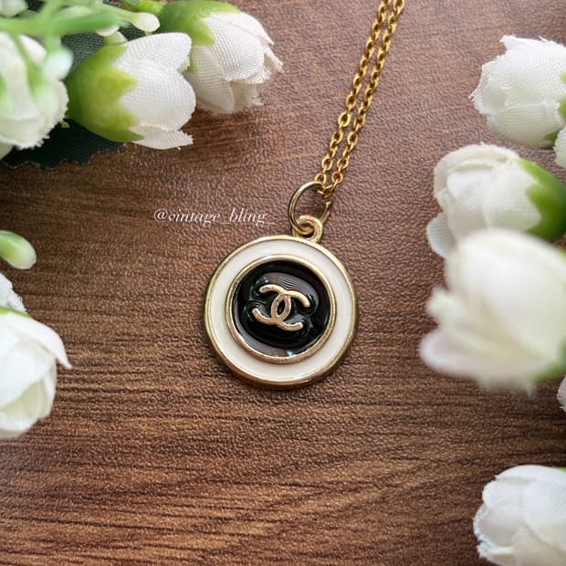 샤넬 라운드 투톤 골드 목걸이