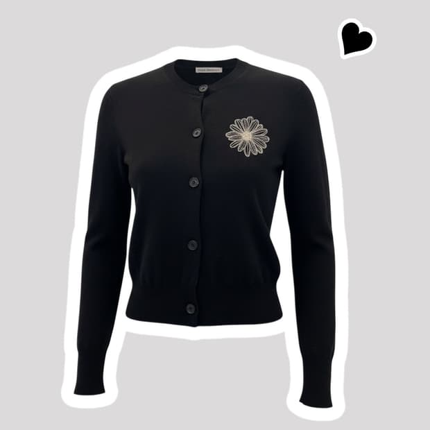 마르디메크르디 블랙 캐시미어 가디건