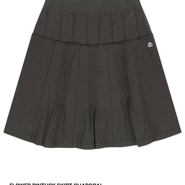 코이세이오 플라워 핀턱 스커트 차콜 0사이즈