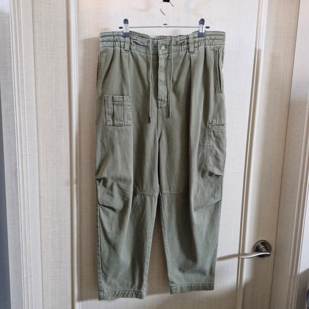 송지오 옴므 크롭 카고 팬츠 배기핏 32