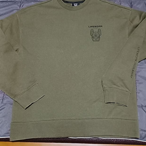 라이프워크 오버핏맨투맨 100 가슴57 기장71