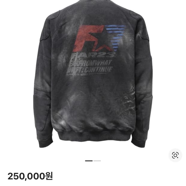 [1] 파프롬왓 파 워시드 더블 레이어 패치 스웨트셔츠 블랙