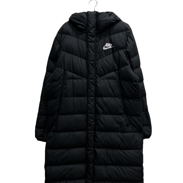 나이키 스포츠웨어 덕 다운 롱 패딩 자켓 블랙