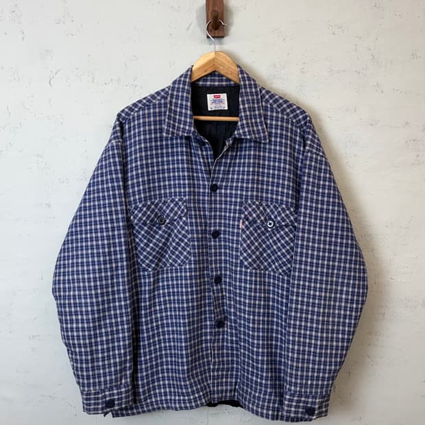 리바이스 90s 빈티지 체크 패디드 셔츠 자켓