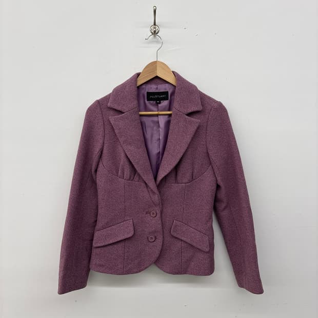 질스튜어트 퍼플 트위드 여성 자켓 여m