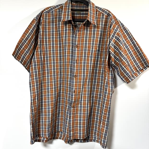 유럽브랜드 CAVORI 체크 반팔셔츠 L/G-XL
