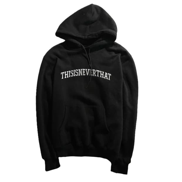 디스이즈네버댓 아치로고 후드티 블랙