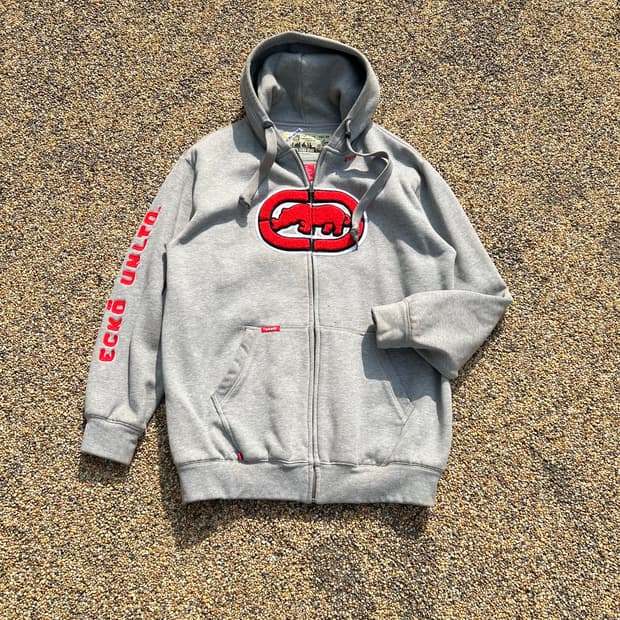 에코 올드스쿨 빅로고 헤비 후드집업